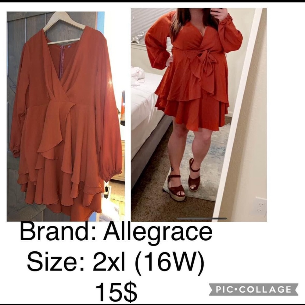 Allegra K Women's Orange Dress